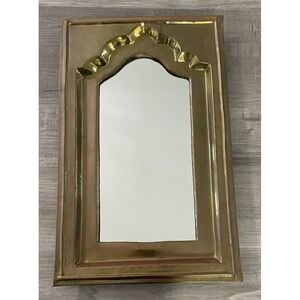 Vintage Rustic Brass Framed Wall‎ Mounted Mirror 17" x 10"